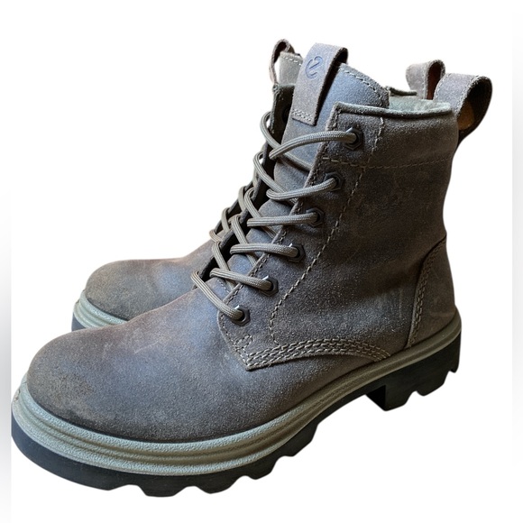 ECCO Women’s Granier Waterproof Lace Ankle Boot in Tarmac EUC Size 37 6 6.5 - Picture 5 of 7